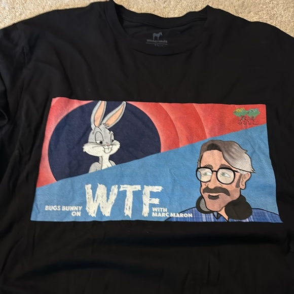 Sticker Mule men’s T shirt Bugs Bunny WTF  with Marc Mari sz lg - Picture 4 of 4
